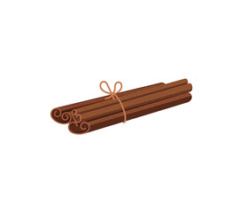 Vector illustration of Cinnamon Sticks species isolated on white background
