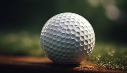 Golf ball on tee, ready for swing generated by AI