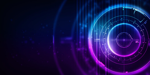 2d illustration Abstract futuristic electronic circuit technology background