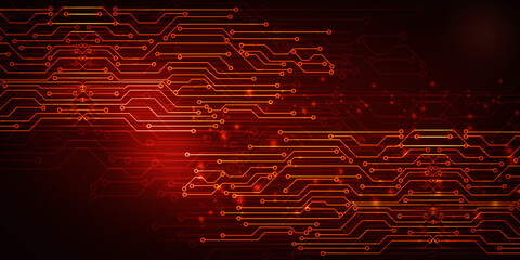 2d illustration Abstract futuristic electronic circuit technology background