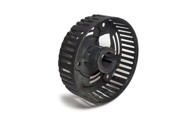 vehicle alternators plastic protective rear cover. isolated on white background, with clipping path