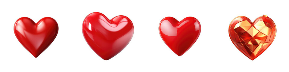 Heart clipart collection, vector, icons isolated on transparent background