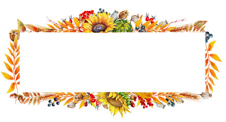 frame made of Autumn  flowers