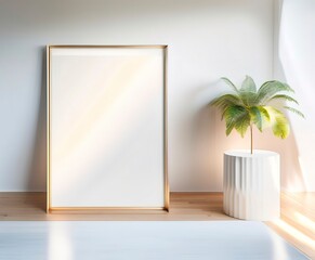 a minimalist mockup empty frame. Created with generative AI