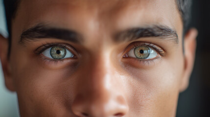 Close Up portrait man eyes Generative Ai