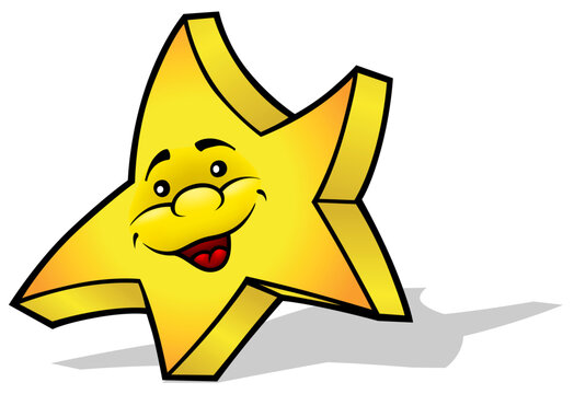 Yellow Star with a Smiling Face