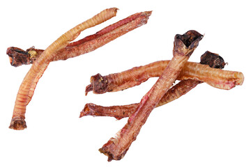 Top view of natural dried treats for dogs