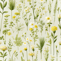 Herbarium seamless repeat pattern