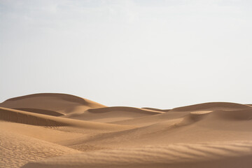Fototapeta na wymiar Way across dunes in Morocco