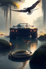 ufo flying over the sea