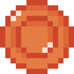 Pixelated bronze coin