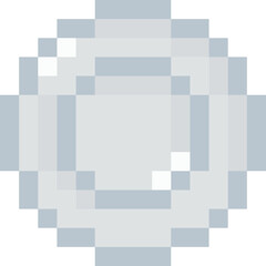 Pixelated silver coin