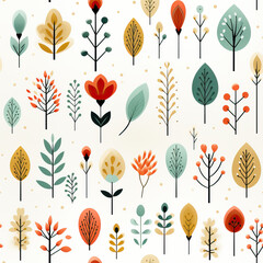 Floral seamless repeat simple pattern

