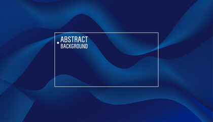 Dark-Blue Abstract Background with soft Gradient Waves. Modern shining Blue waves. - obrazy, fototapety, plakaty