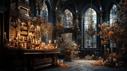 Fototapeta premium Ancient castle interiors Generative AI