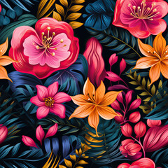 Botanical floral seamless repeat simple pattern
