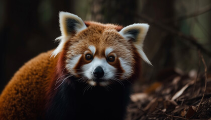 Obraz premium Cute mammal staring, selective focus on eye generated by AI
