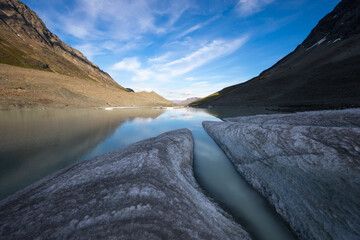 Glacial lake in evening light