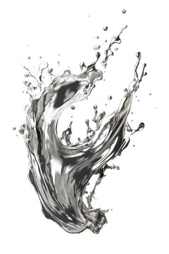 Brilliance Sparkling Color silver metalic Splash on Isolated Transparent Background