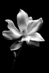 Fototapeta na wymiar abstract magnolia petals, black and white illustration. Generative AI