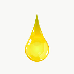Oil drop icon, cartoon style, organic, olive, cosmetic oil