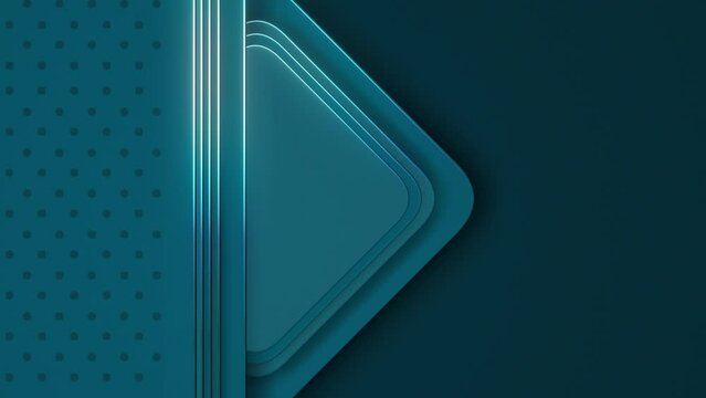 This stock motion graphic video of 4K abstract blue shapes with glowing lightswalls with gentle overlapping curves on seamless loop