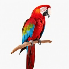Fototapeta premium Red macaw isolated. Illustration AI Generative.