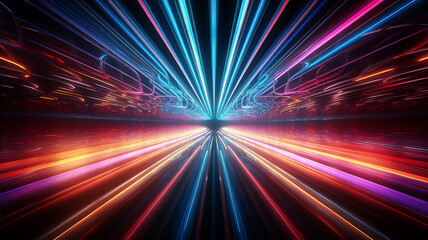 Obraz premium abstract multicolor spectrum background, bright orange blue colorful glowing lines, generative AI tools 