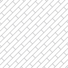 Brickwork texture seamless pattern. Simple appearance of diaganal Stretcher brick bond. Traditional masonry design. Seamless monochrome vector illustration.