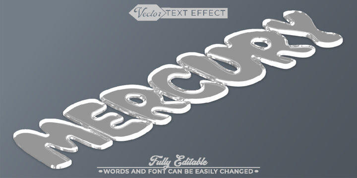 Liquid Silver Mercury Editable Text Effect Template