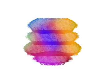 Fototapeta na wymiar Water colour multi colour paint stroke stain on transparent background clipart