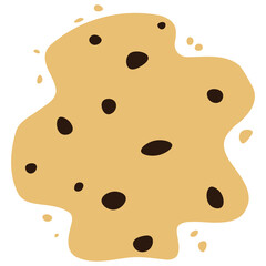 Chocolate chip cookies cartoon. Vector illustration.	