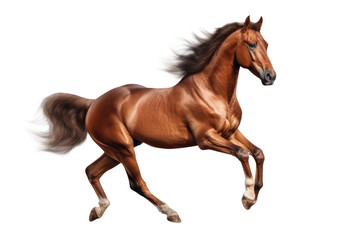 Fototapeta na wymiar Brown horse isolated. Illustration AI Generative