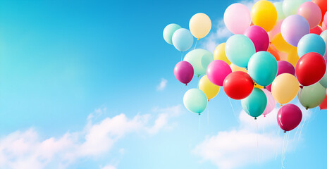 Fototapeta na wymiar Colourful balloon header