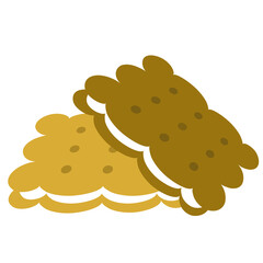 Biscuits filled with butter cream clipart cartoon