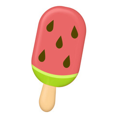 Watermelon popsicle ice cream illustration clipart cartoon