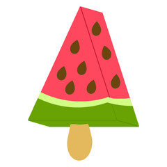 Watermelon popsicle ice cream illustration clipart cartoon