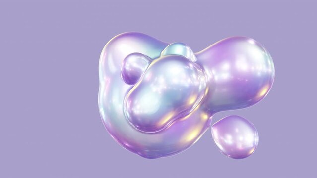 Morphing liquid blobs in a metaball animation. 3D Abstract Colorful Metaballs in the background. 4-K Ultra HD. 