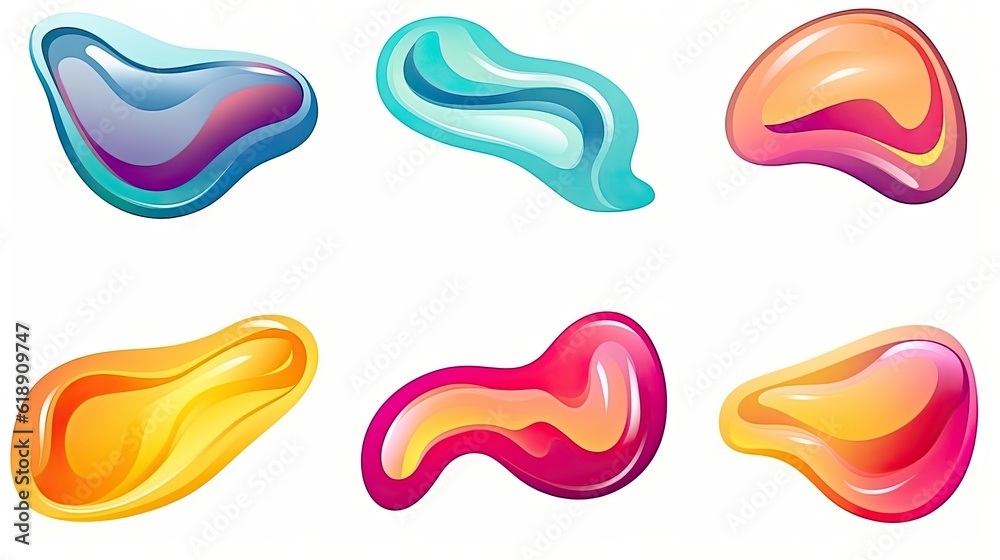 Poster abstract liquid shape. set of modern graphic elements