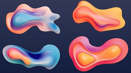 Abstract liquid shape. Set of modern graphic elements