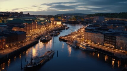 Gothenburg Sweden view of the river arno - obrazy, fototapety, plakaty
