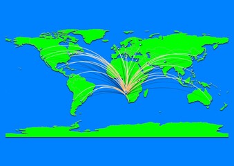 Naklejka premium Vibrant Walvis Bay, Namibia map - Export concept map for Walvis Bay, Namibia on World map. Suitable for export concepts. File is suitable for digital editing and prints of all sizes.