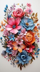 bouquet of flowers on white Digital Crafts