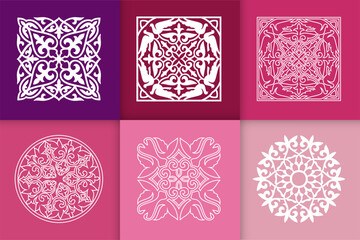 Mandalas. Vintage decorative elements. Six ethnic mandala patterns set Oriental pattern, vector illustration. Islam, Arabic, Indian, Turkish, Pakistan, Chinese, ottoman motif ethnic Mandala ornament