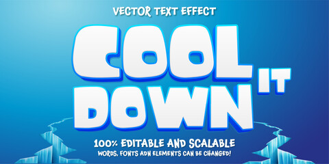 Cool It Down text, minimalistic style editable text effect