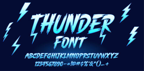 3d text effect with lightning streaks. Editable font style