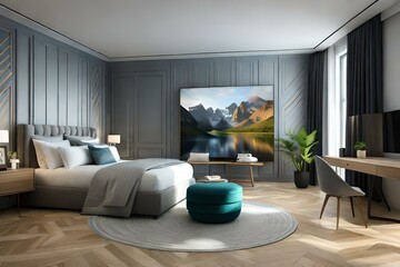 Modern bedroom interior designs Generative AI