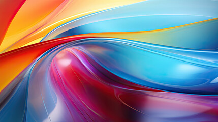 Fototapeta premium Rainbow glass background, flowing motion, abstract background