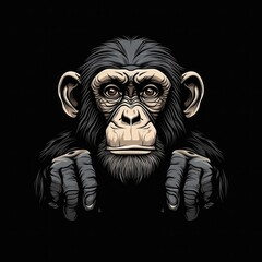 monkey vector illustration isolated on black
