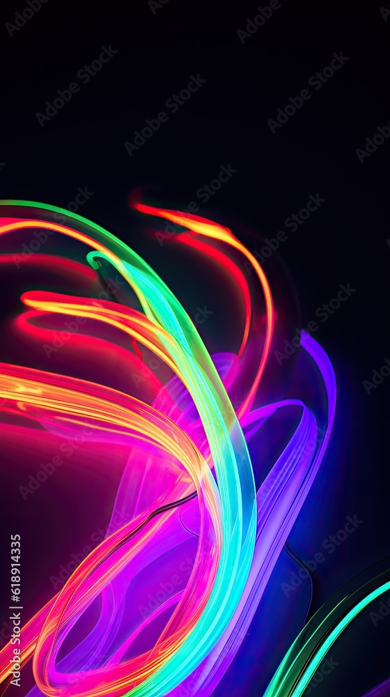 Sticker abstract background glowing lights neon fleuro